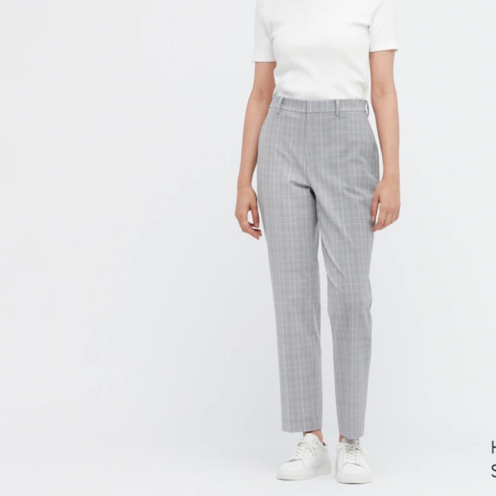 Uniqlo plaid grey pants